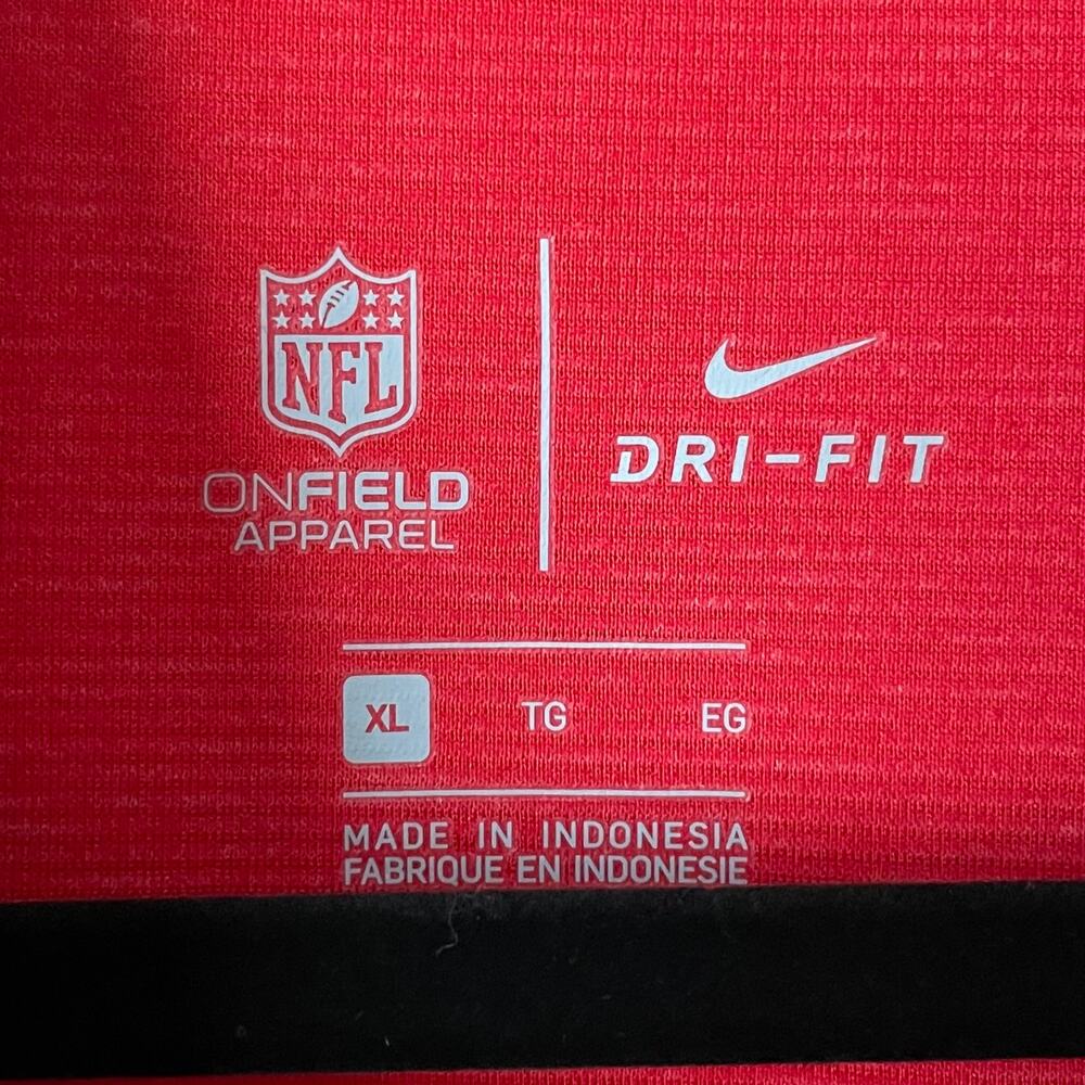 Nike Pro Bowl NFL On Field Polo Shirt Mens XL Red Dri Fit Athletic Henley DH1941 - Picture 10 of 12